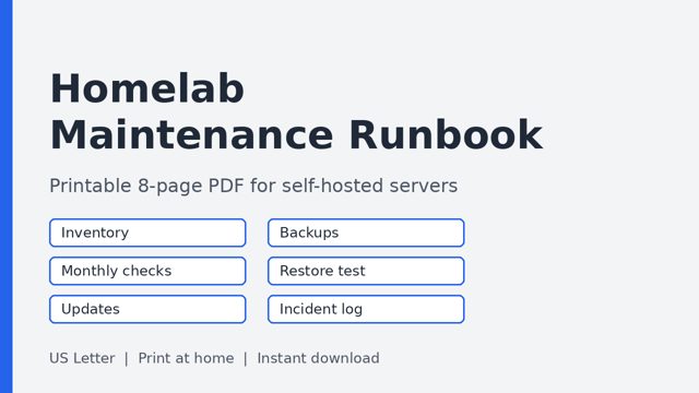 Homelab Maintenance Runbook preview