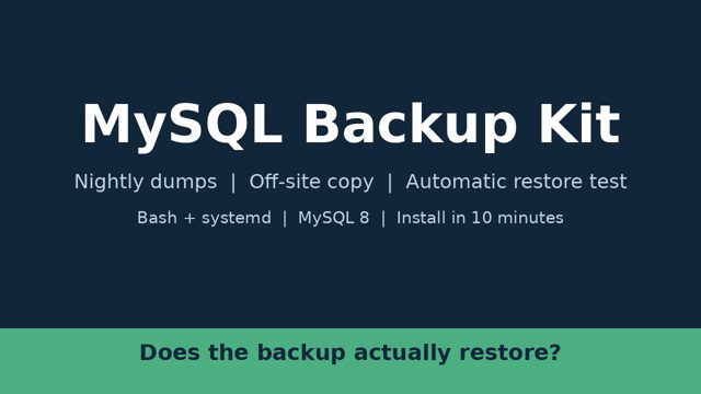 MySQL Backup Kit for Small Self-Hosted Servers preview